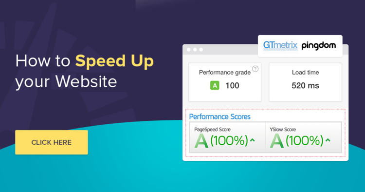 graphic for how to speed up your website and a performance score