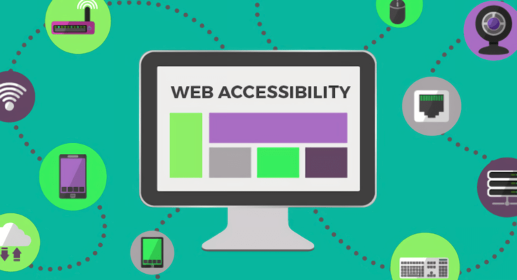 cartoon render of desktop monitor showing web accessibility